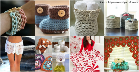 Image of different crochet items